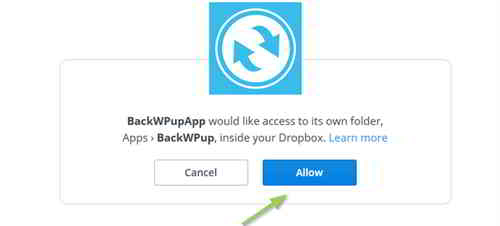允许站点访问Dropbox，单击“ 允许（Allow）” 。