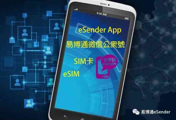 易博通官网eSender微信公众号/APP/SIM卡/eSIM功能区别
