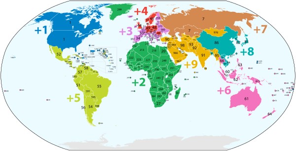 全球手机号段查询：世界各国地区手机号码号段分配排行