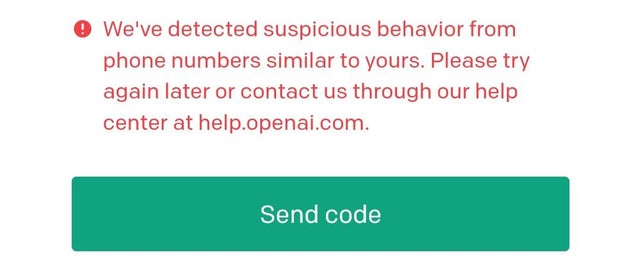 We’ve detected suspicious behavior from a phone number similar to yours ChatGPT如何解决？