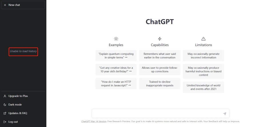 ChatGPT Unable to load history? 如何解决无法加载显示历史记录 第3张