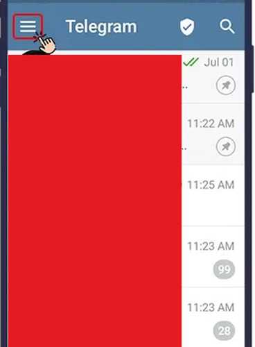 第 1 步：打开Telegram，然后点击位于屏幕左上方之三条横线图标 第3张