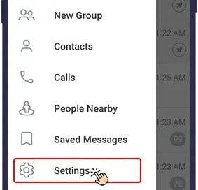 第 2 步：在Telegram菜单中点击“Settings” 第4张